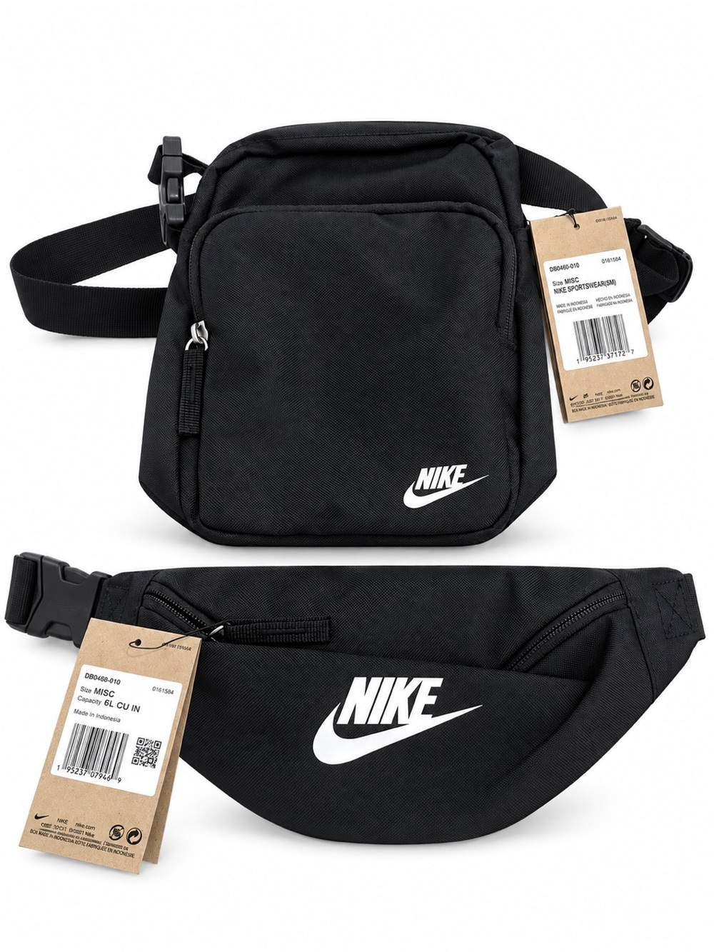 Nike Heritage Crossbody & Waist Bag Set Black New With Tags